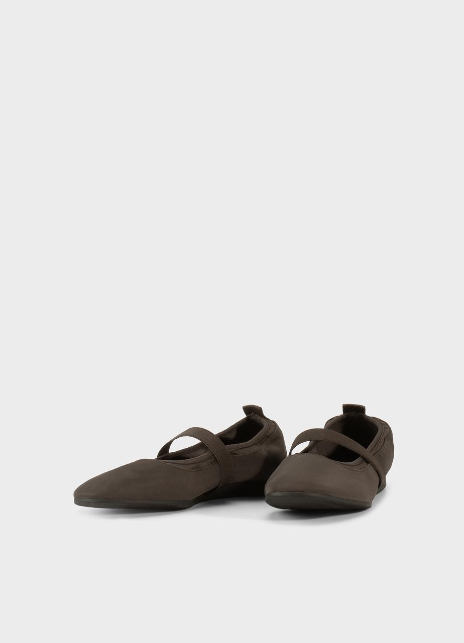 Hillary ballet flats Dark Brown, Textile