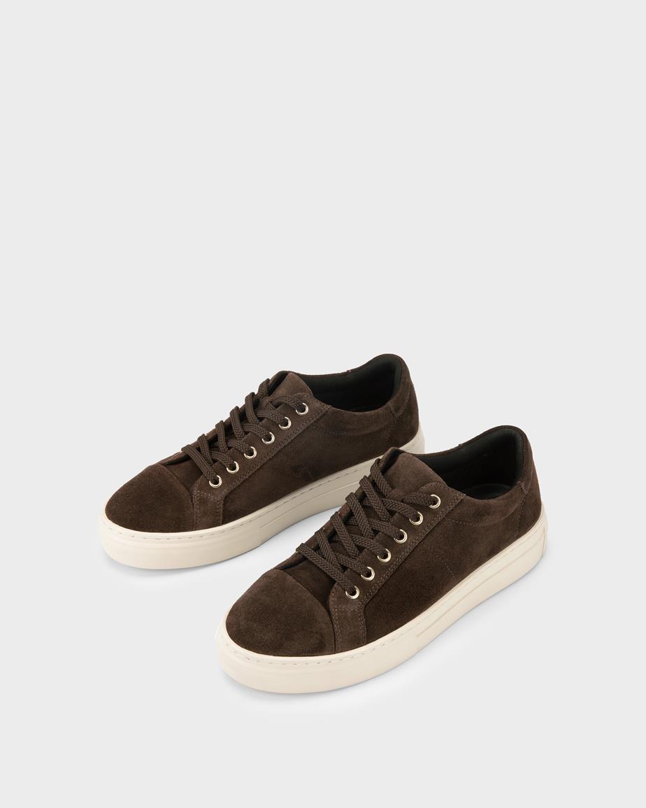 Zoe platform sneakers Dark Brown, Suede