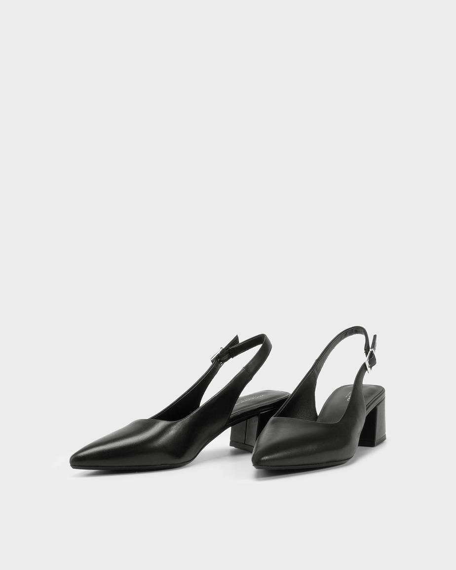 Marta pantofi cu toc Negru, Piele