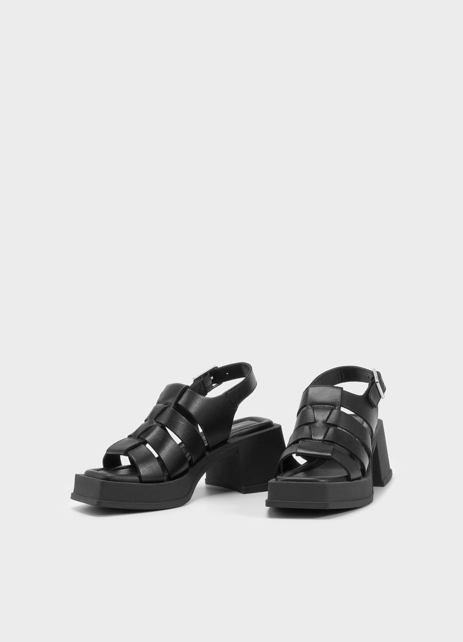 Hennie heeled sandals Black, Leather
