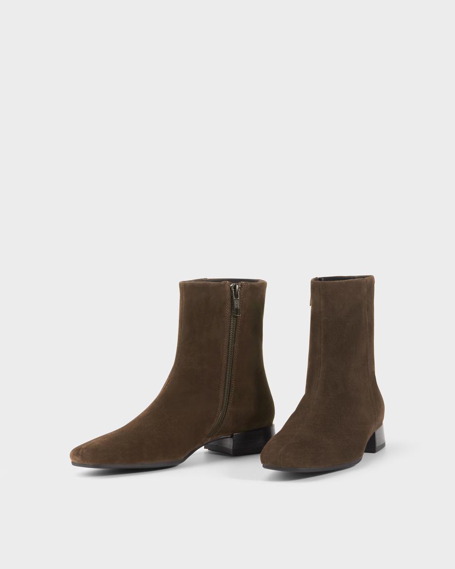 Mona stiefeletten Dunkelbraunes, Veloursleder