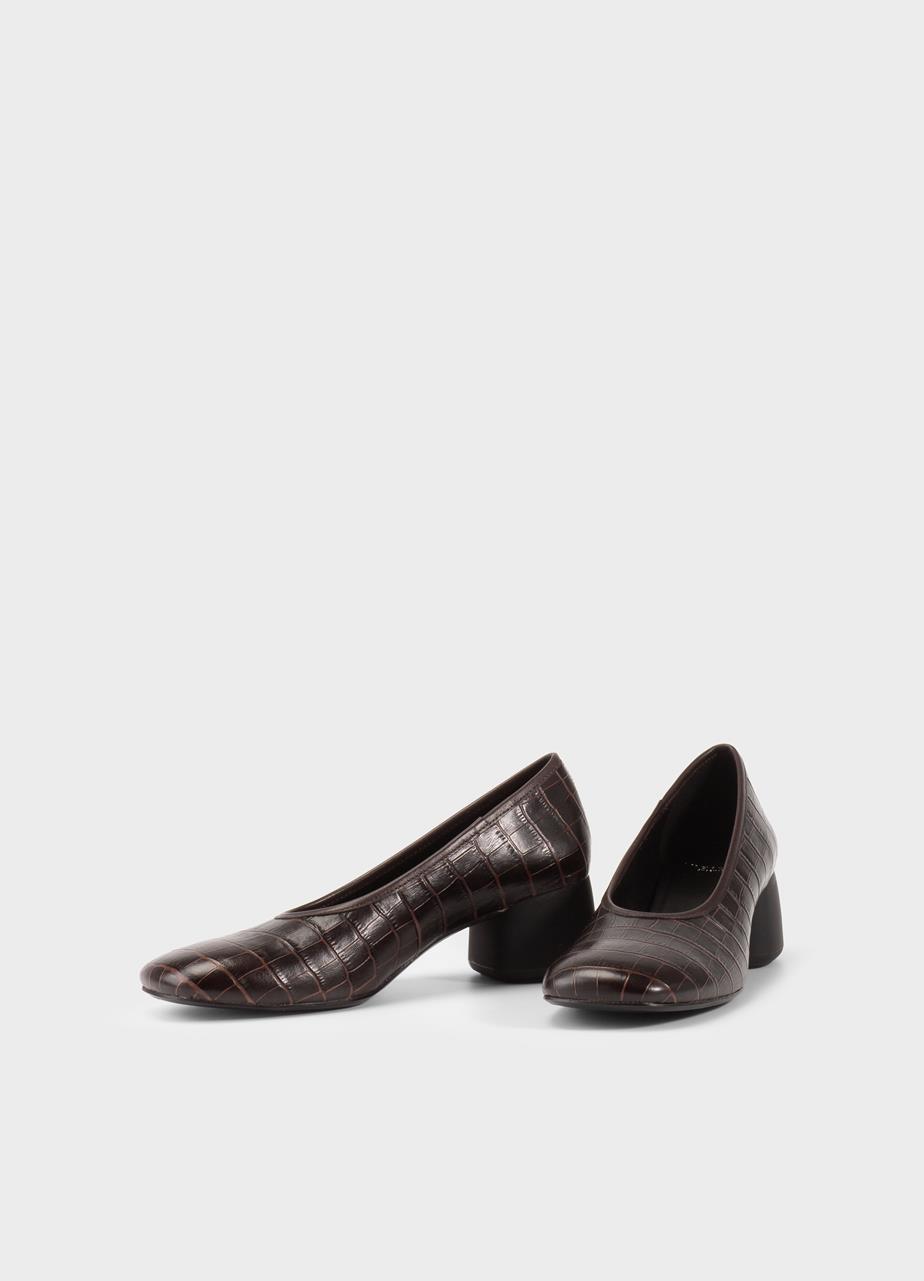 Livia escarpins MARRON CUIR EMBOSSÉ