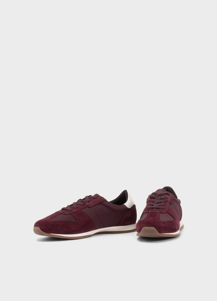 Yasmin zapatillas Rojo Oscuro cuero/textil