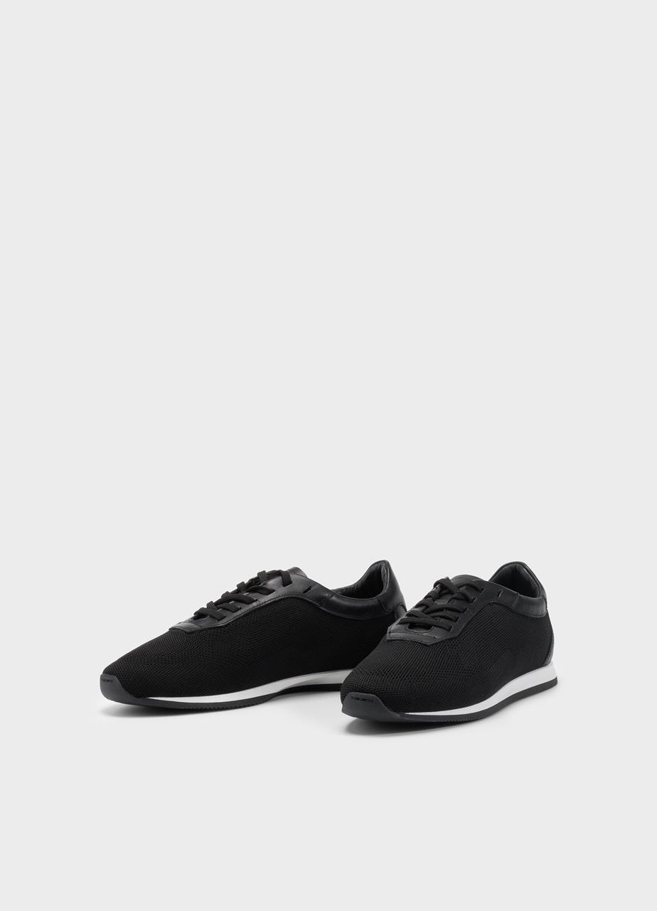 Yasmin zapatillas Negro cuero/textil