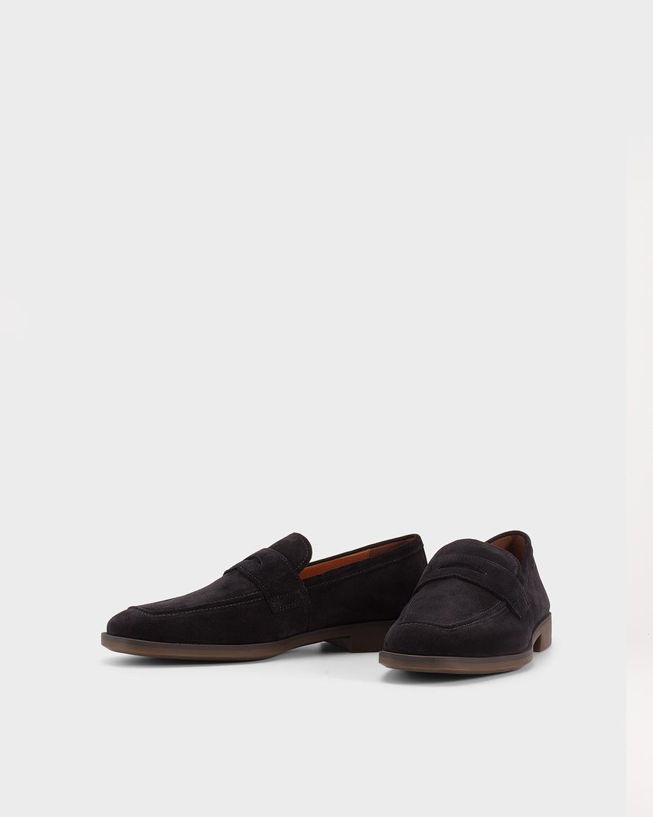 Troy mocassini Blu Scuro, Camoscio