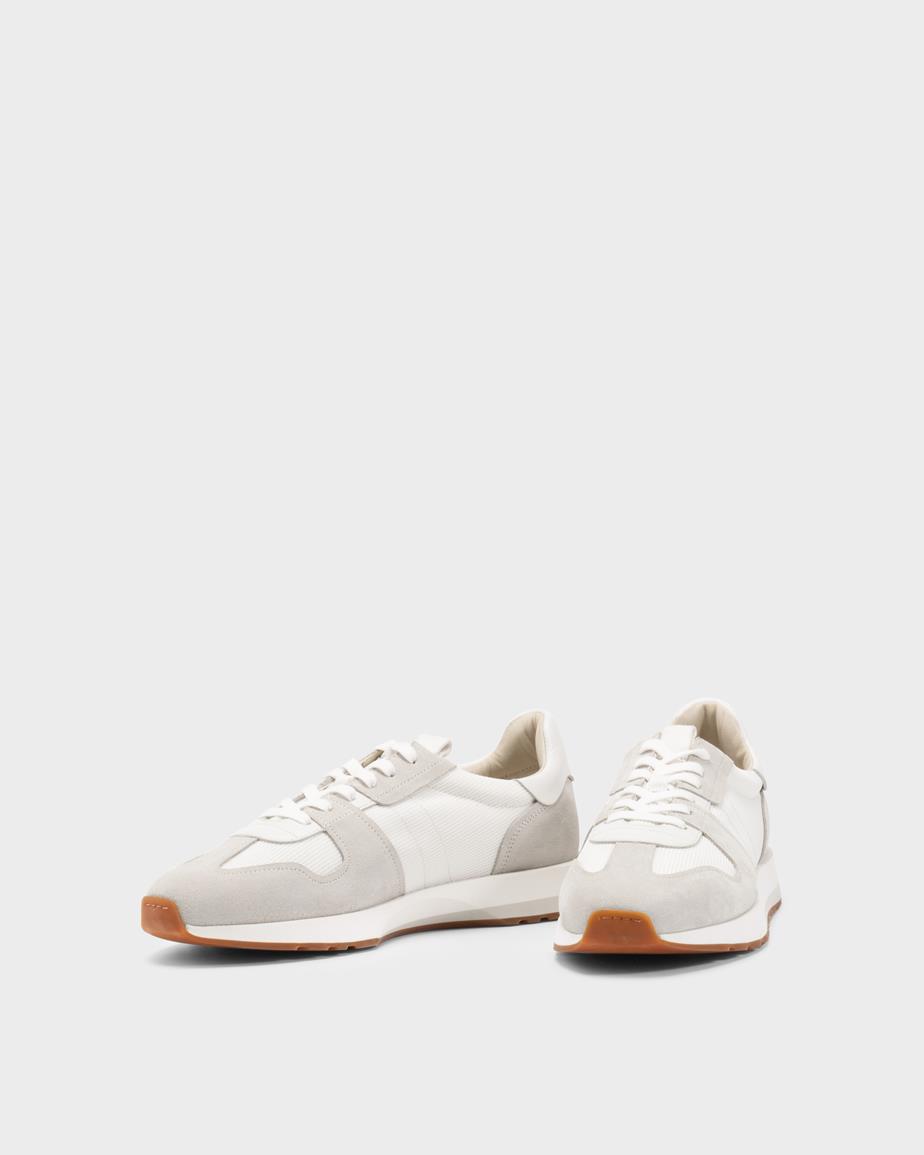 Paul runner sneaker Offwhite, Leder/Textil