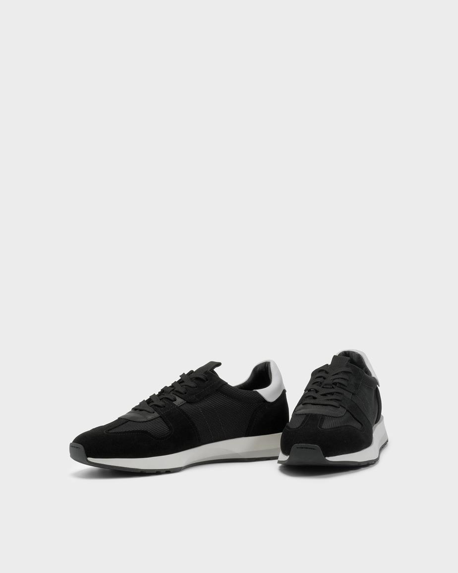 Paul runner sneaker Schwarzes, Leder/Textil