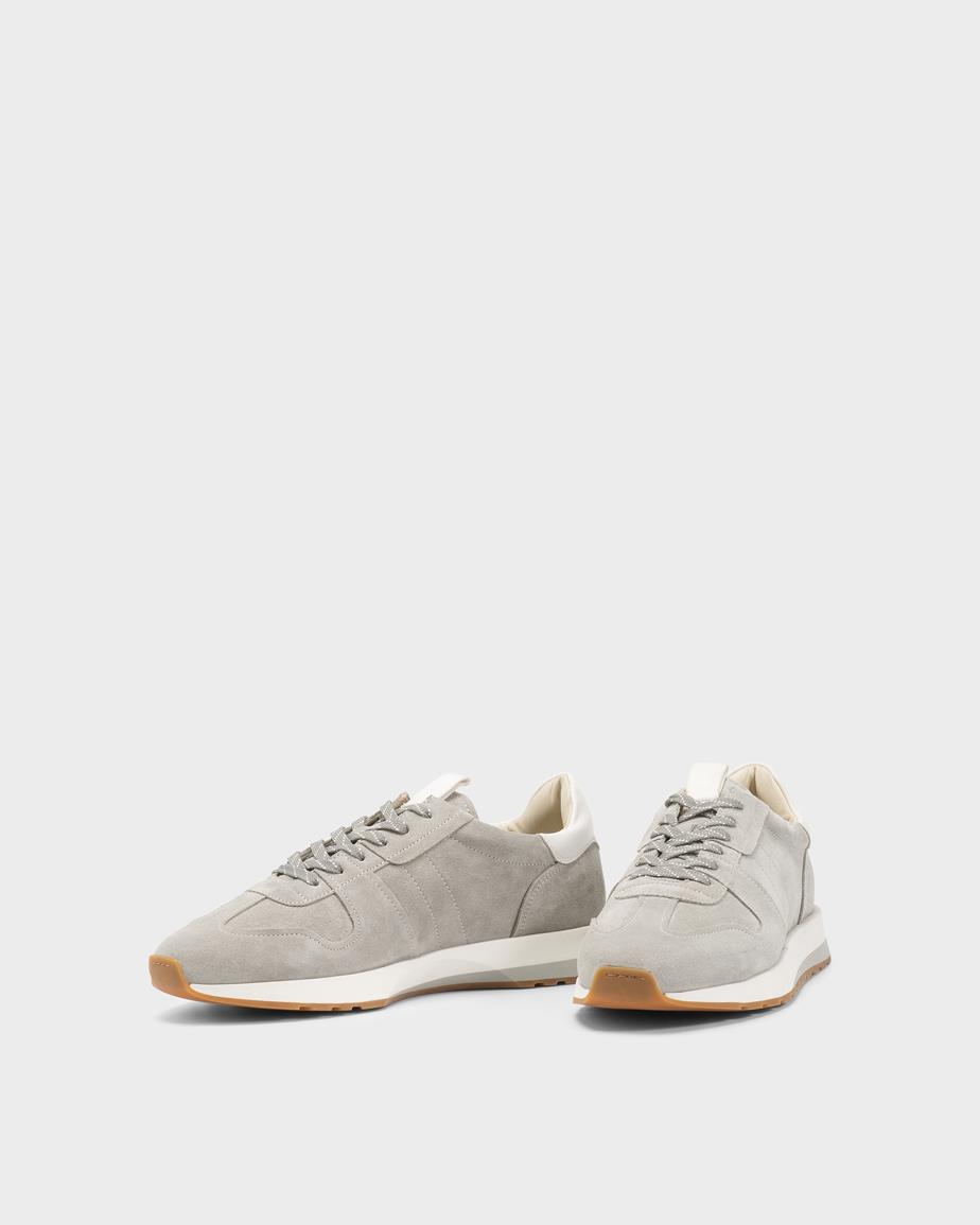 Paul runner sneaker Hellgrau, Veloursleder