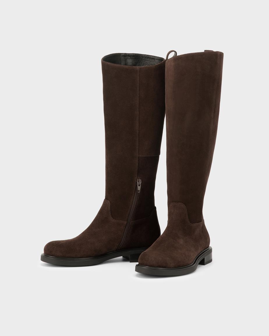 Freya tall boots Dark Brown, Suede