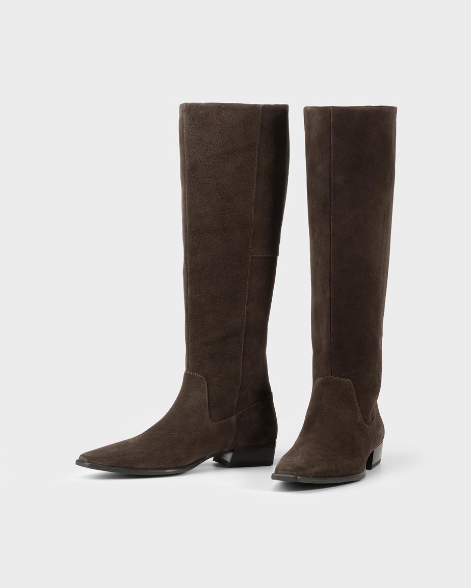 Nella tall boots Dark Brown, Suede