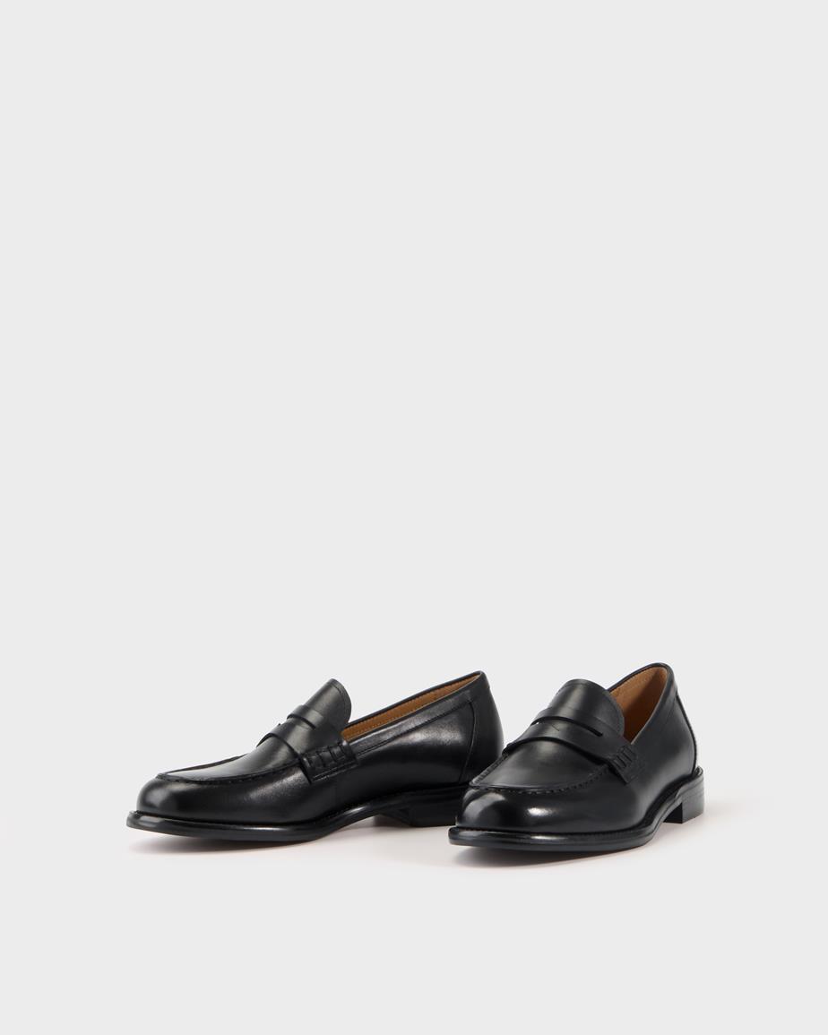 Linn mocassins Noir, Cuir