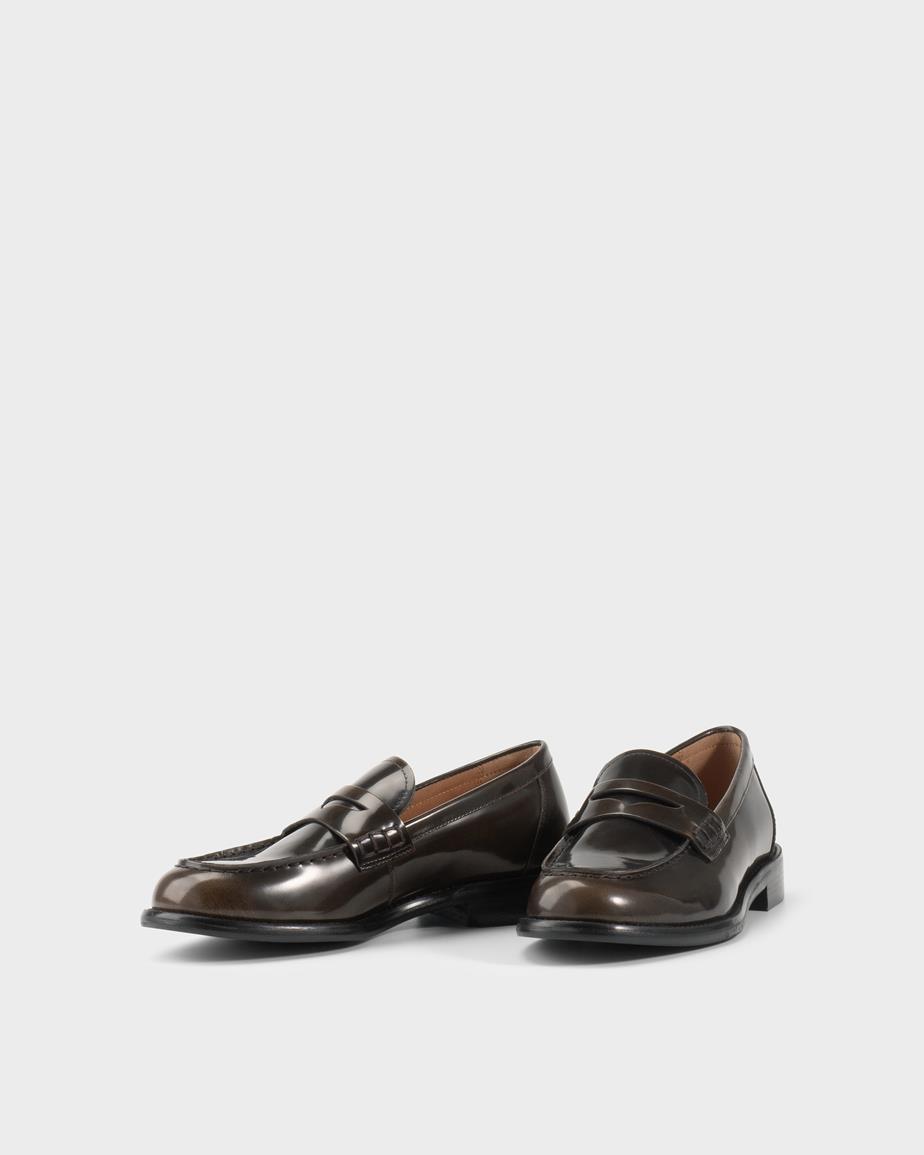 Linn loafers Brun, Polerat Skinn