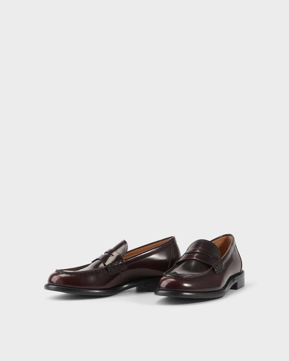 Linn loafers Mörkrött, Polerat Skinn