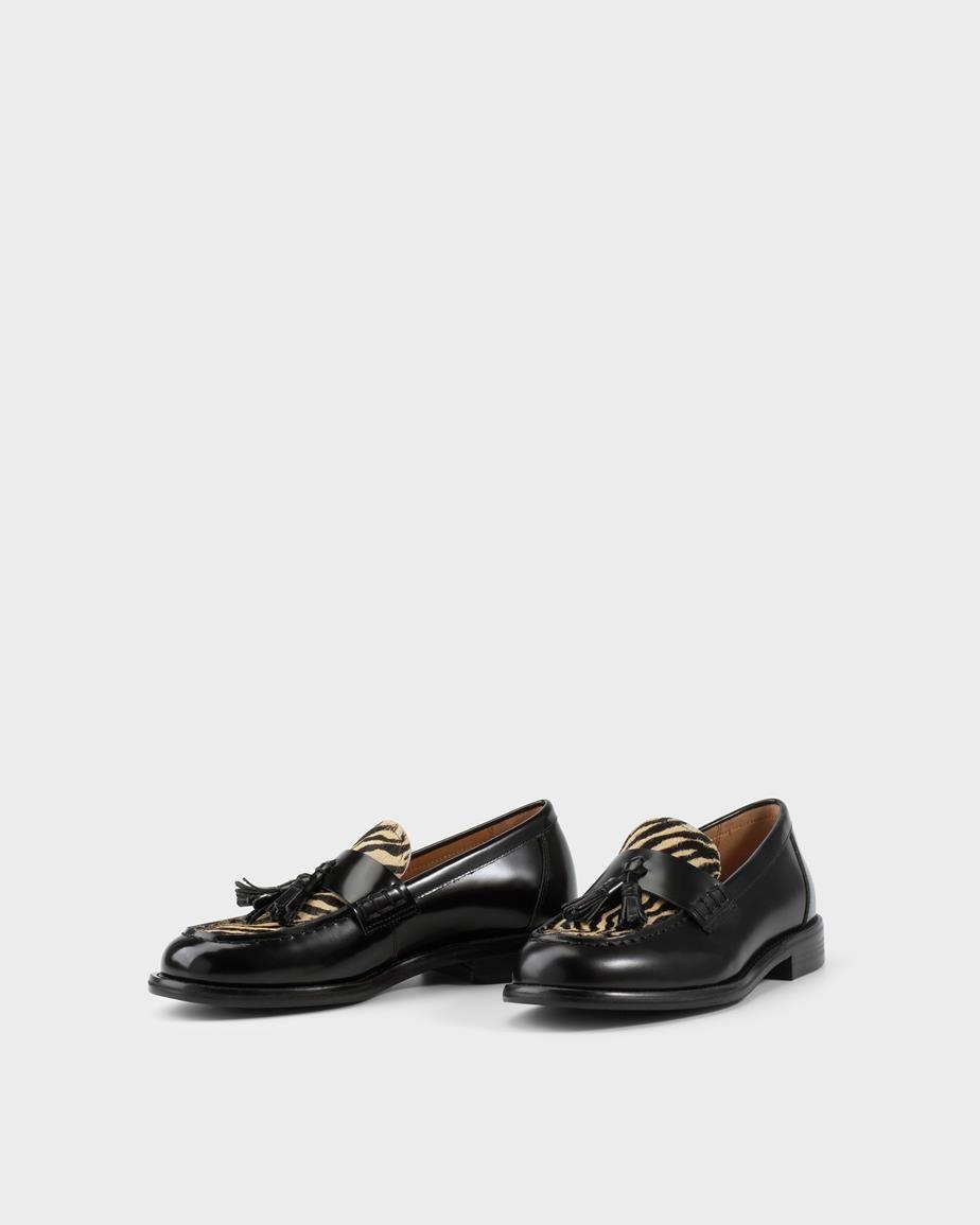 Linn loafersy Czarny, Skóra/Hair-On-Leather