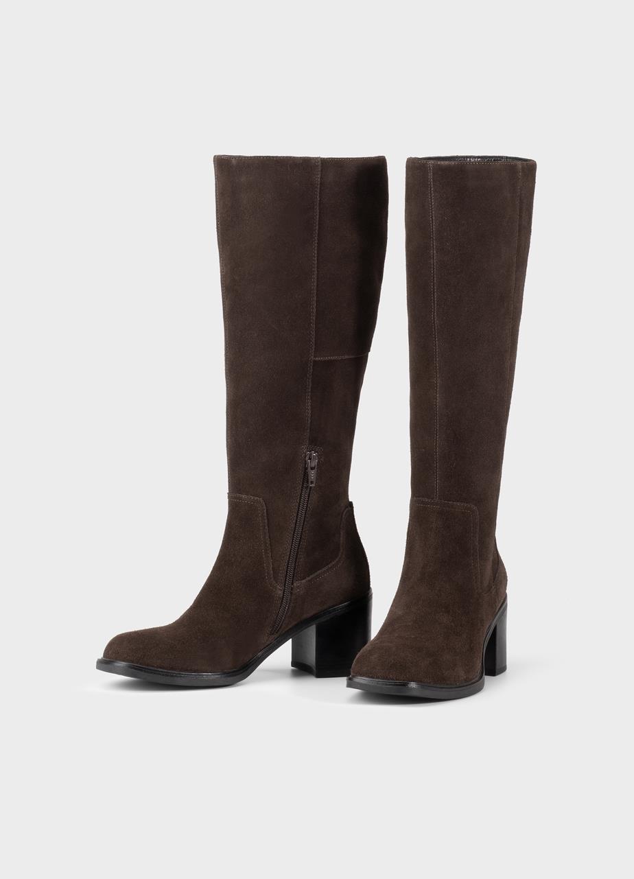 Meryl tall boots DARK BROWN SUEDE