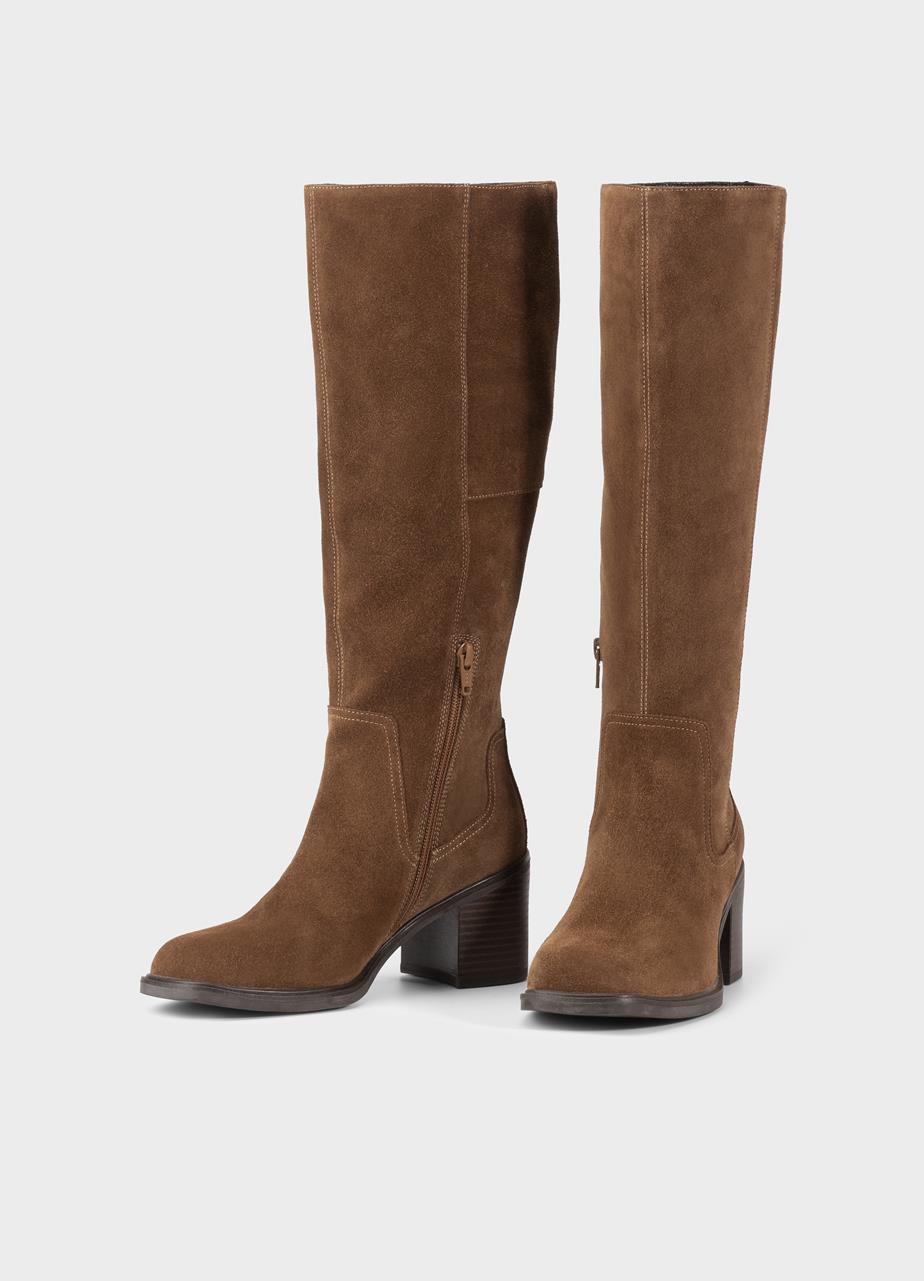Meryl tall boots BROWN SUEDE