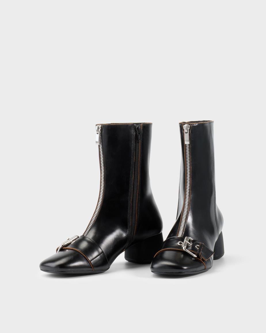 Livia ankel boots Svart, Kontrasterande Kanter