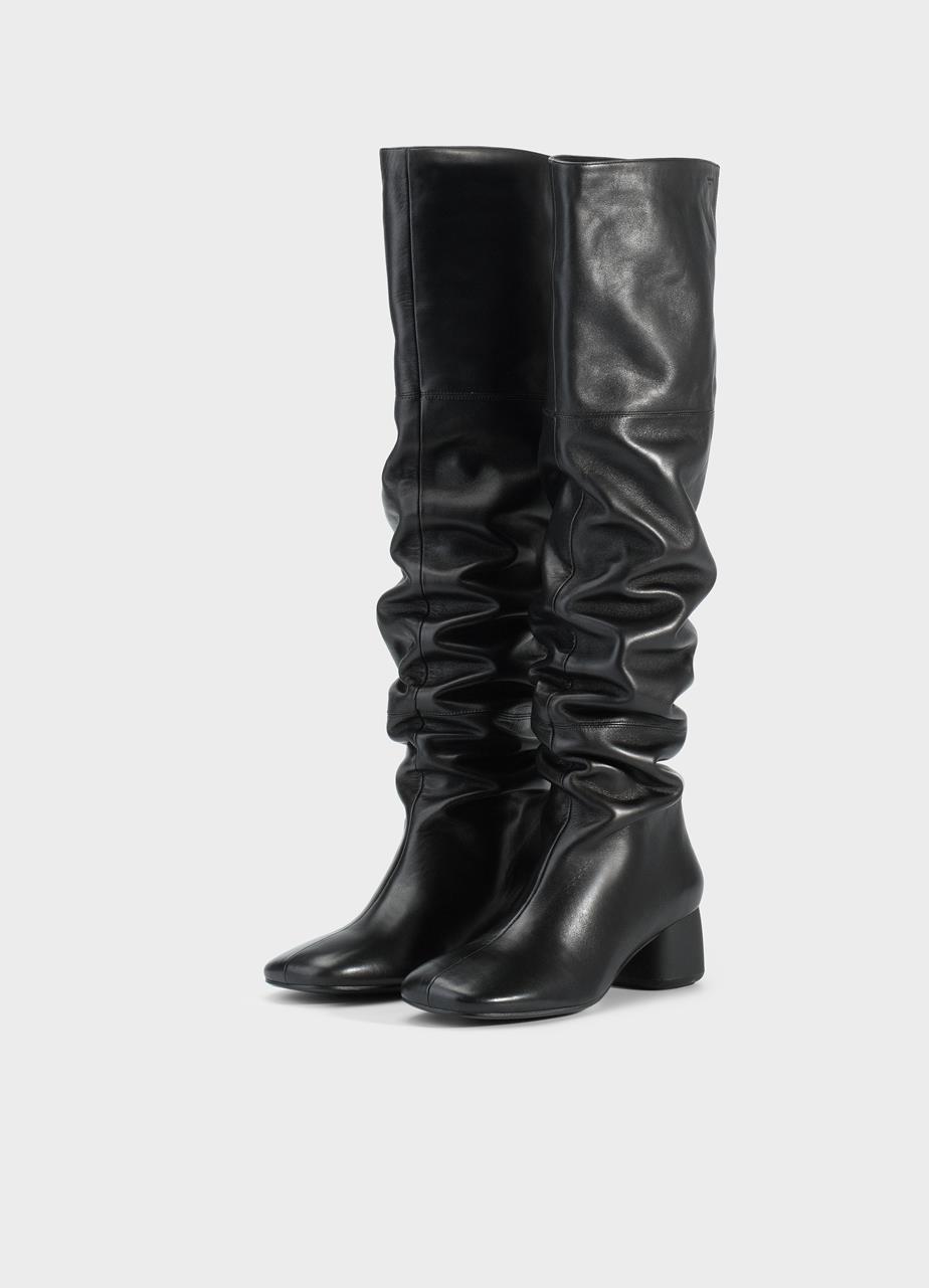 Livia hosszú szárú csizma Fekete, Bőr