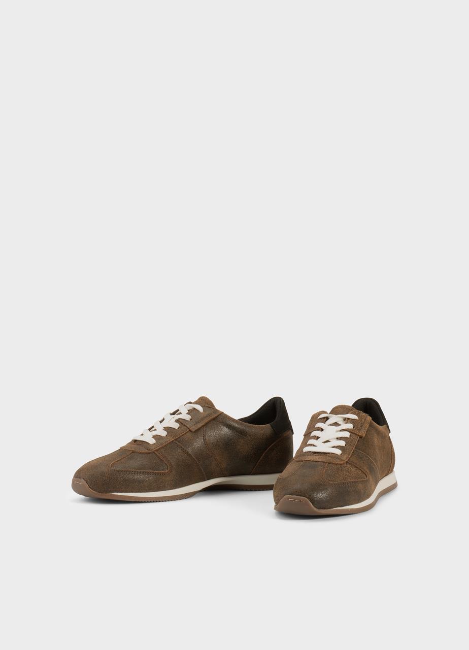 Yasmin sneakers BROWN TEXTURED LEATHER