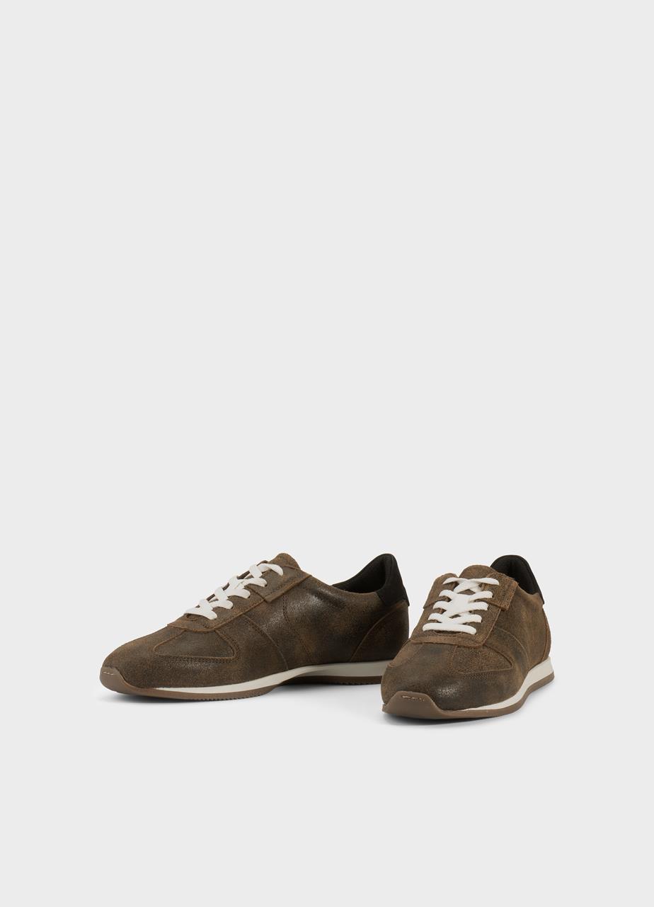 Yasmin sneakers BROWN TEXTURED LEATHER
