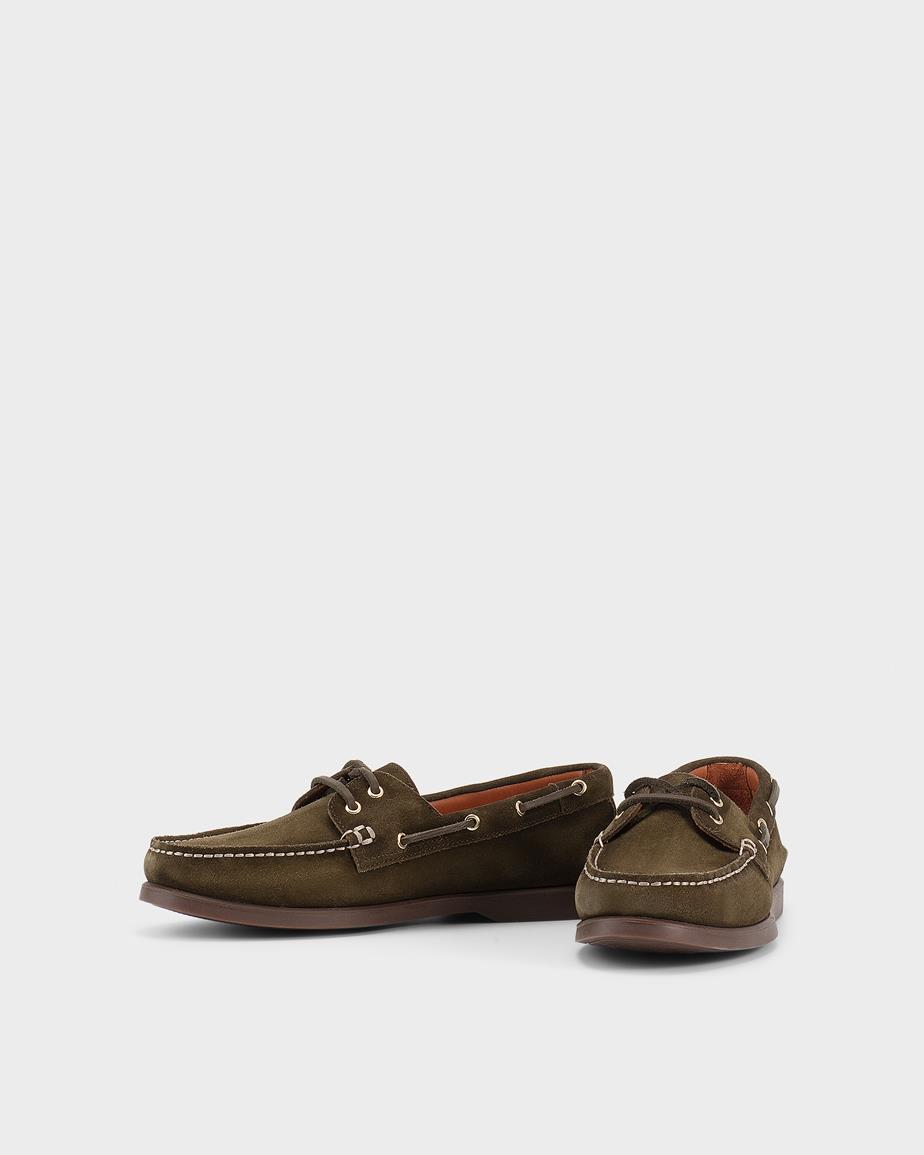 Loui m schuhe Dunkelgrün, Verwaschenes Wildleder