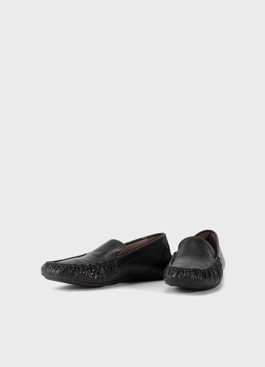 Mika loafers Svart, Präglat Skinn