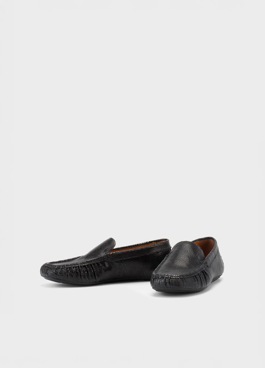 Mika loafers BLACK EMBOSSED LEATHER