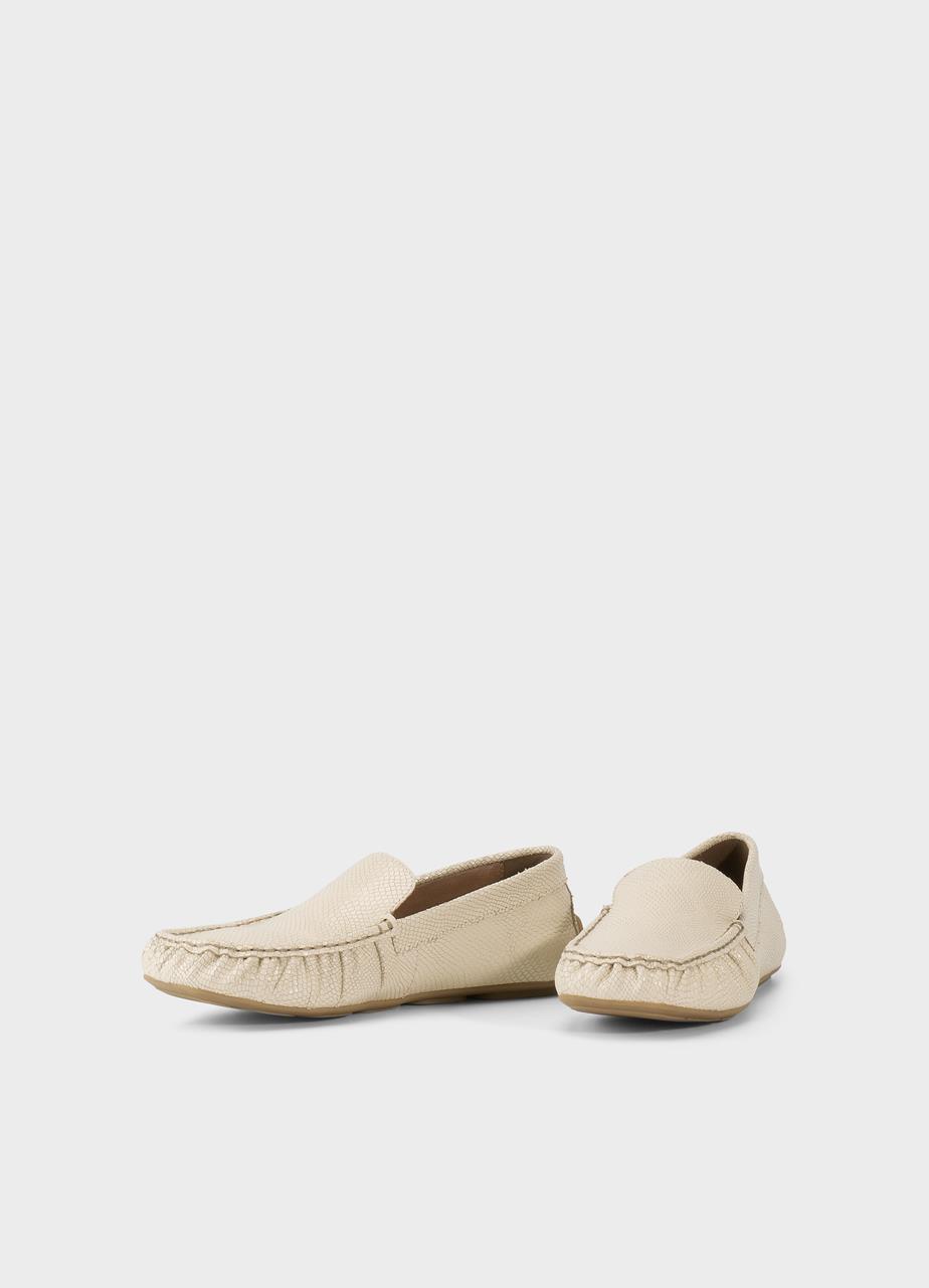 Mika loafers BEIGE EMBOSSED LEATHER