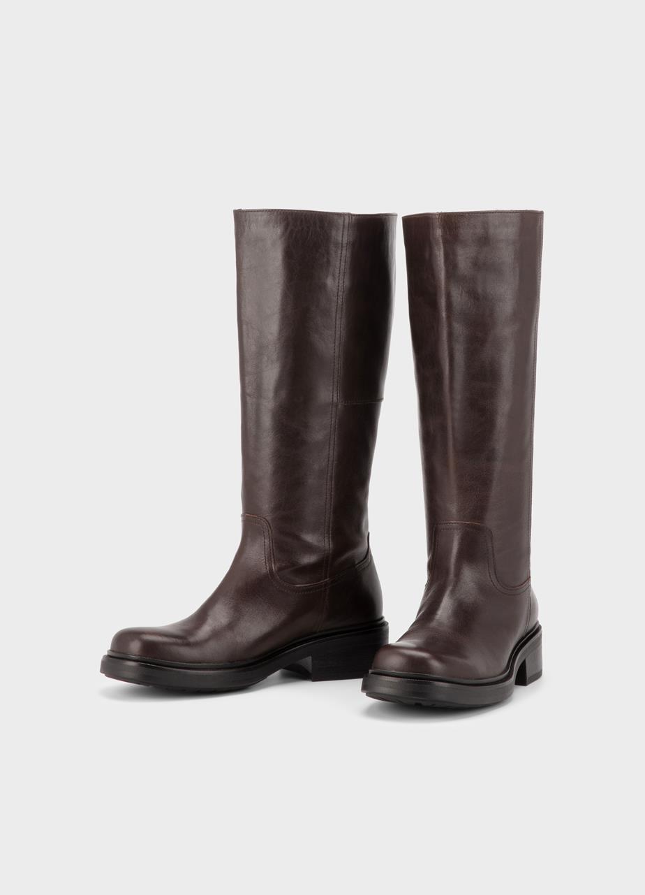 Karlie hohe stiefel Dunkelbraunes, Leder