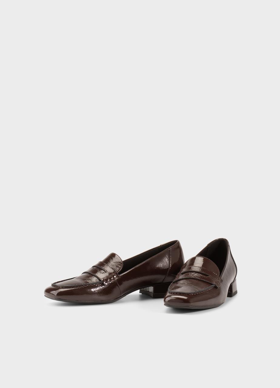 Debbi loafers Dark Brown, Patent Leather