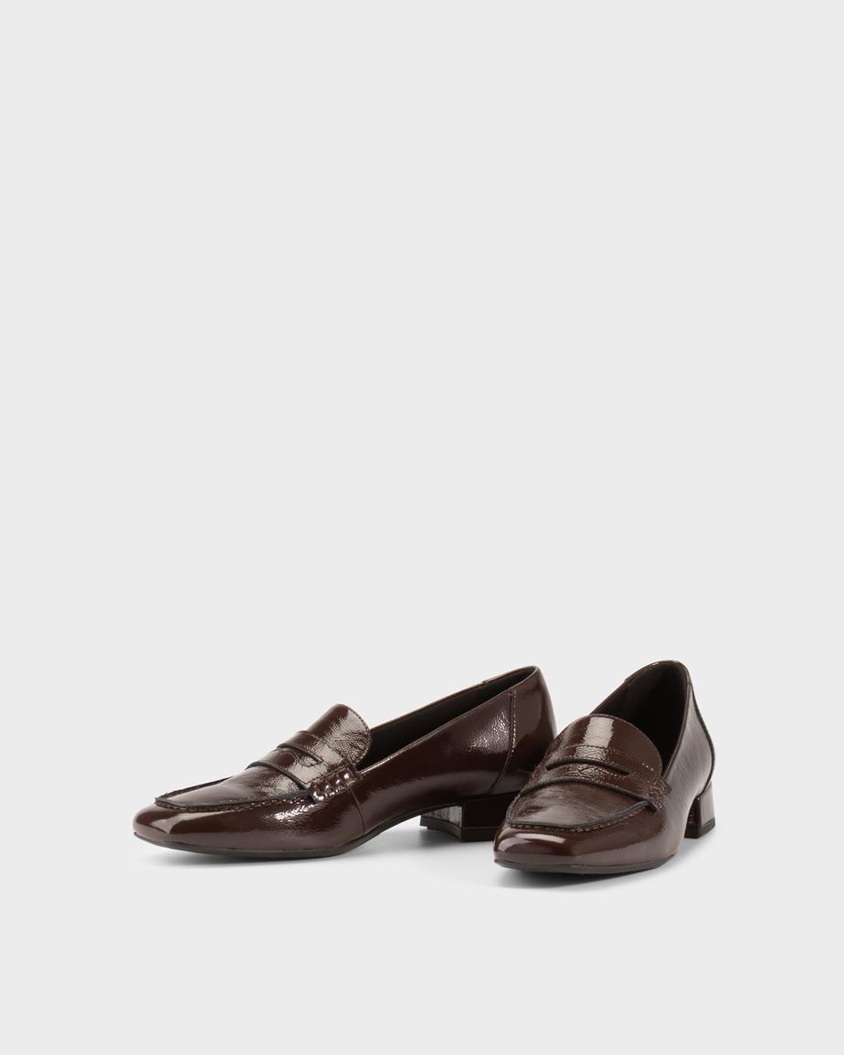Debbi loafer Dunkelbraunes, Lackleder