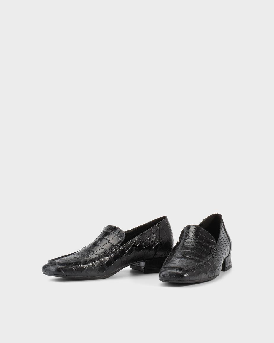 Debbi loafer Schwarzes, Geprägtes Leder