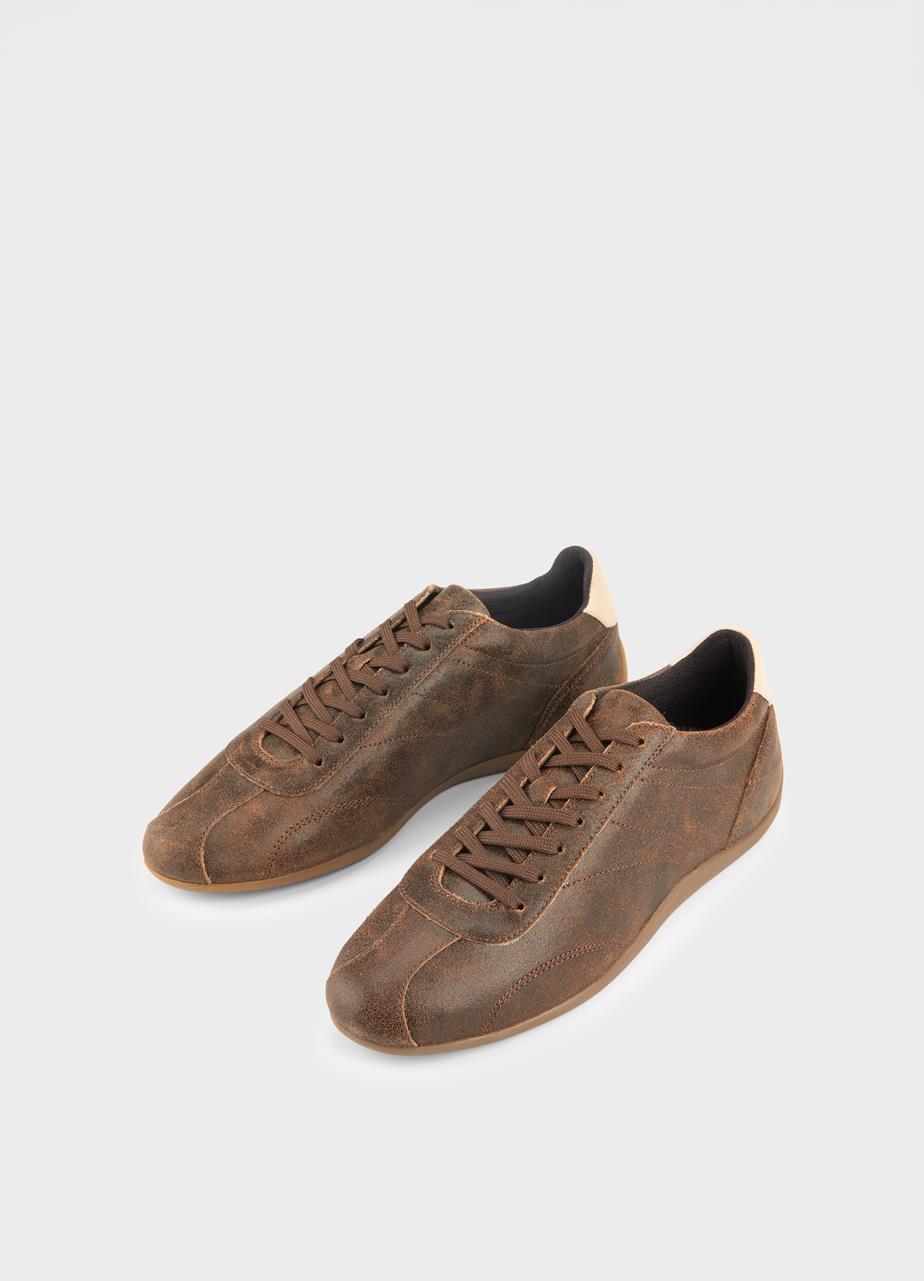 Hollie sneakers  Brun, Teksturert Skinn