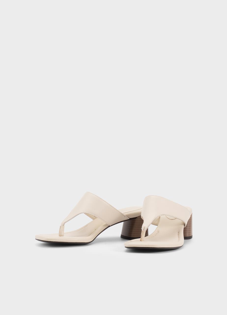 Evie heeled sandals Beige, Leather