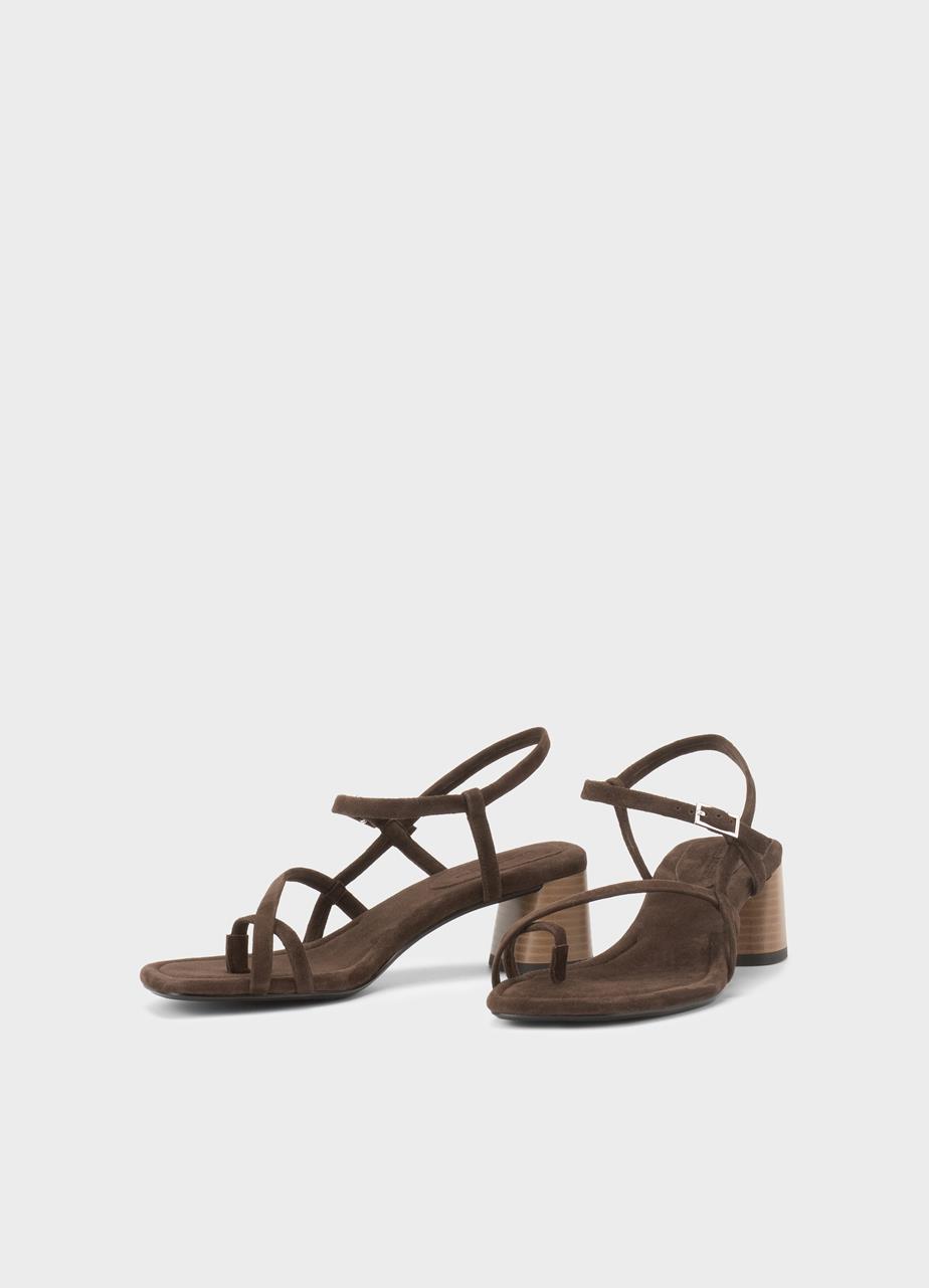 Evie heeled sandals Brown, Suede