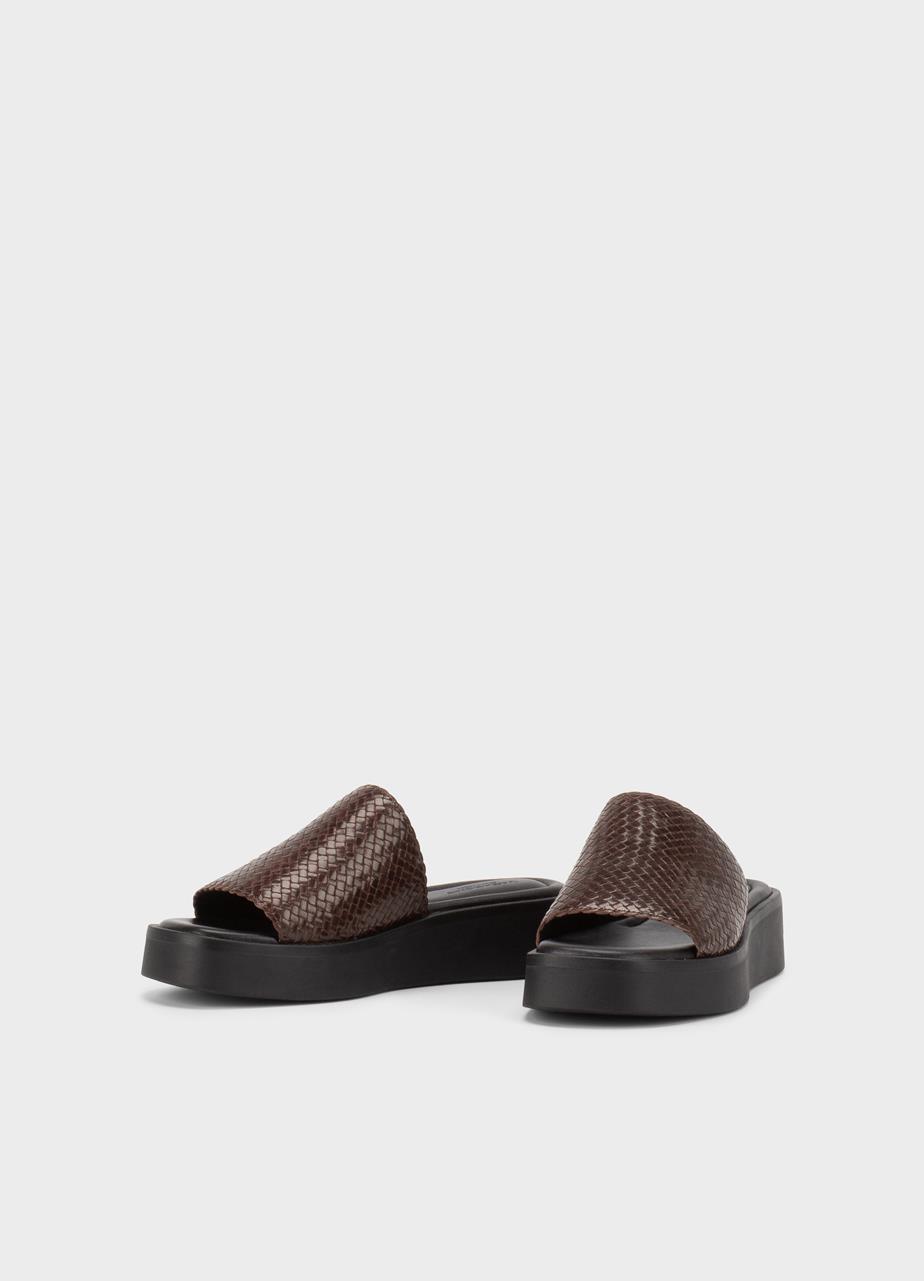 Danya sandals Dark Brown, Braided Leather