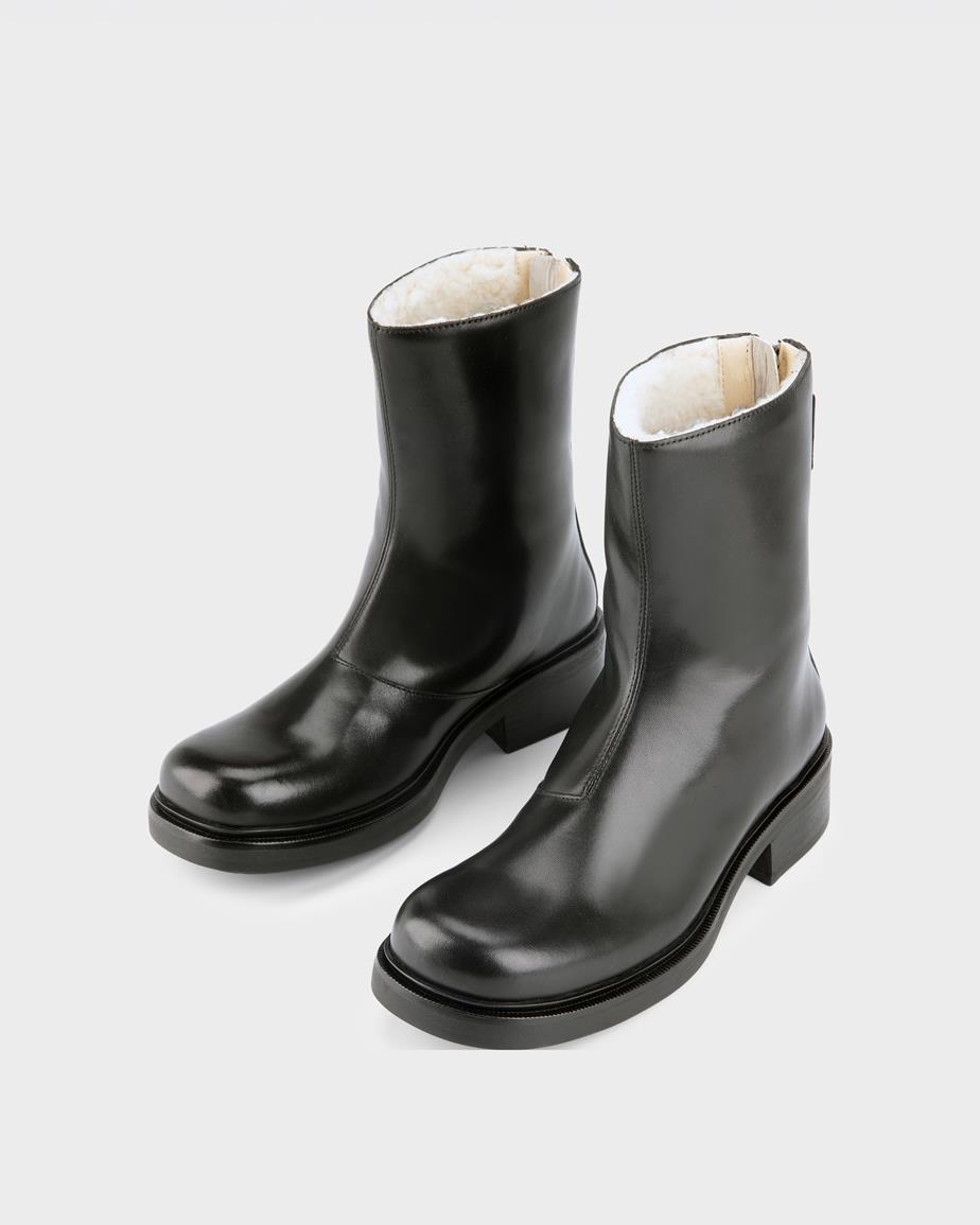 Karlie stiefel Schwarzes, Leder