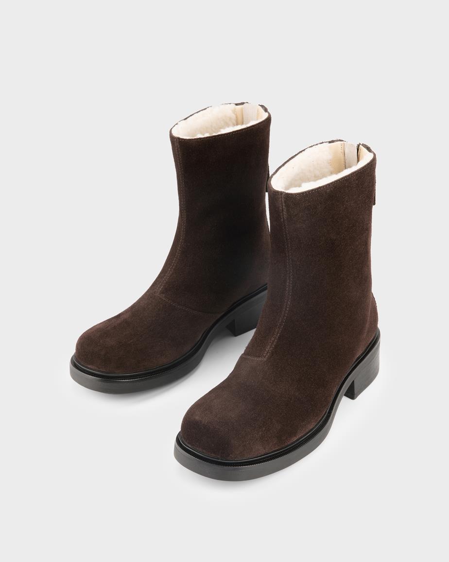 Karlie bottes Marron Foncé, Daim