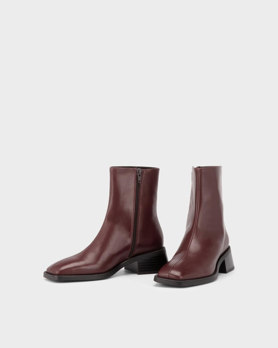 Blanca ankle boots Dark Red, Leather