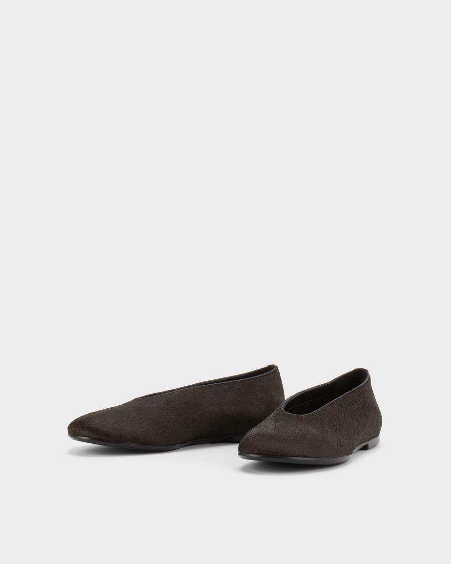 Aleya ballerina's Donkerbruin, Hair-On-Leather