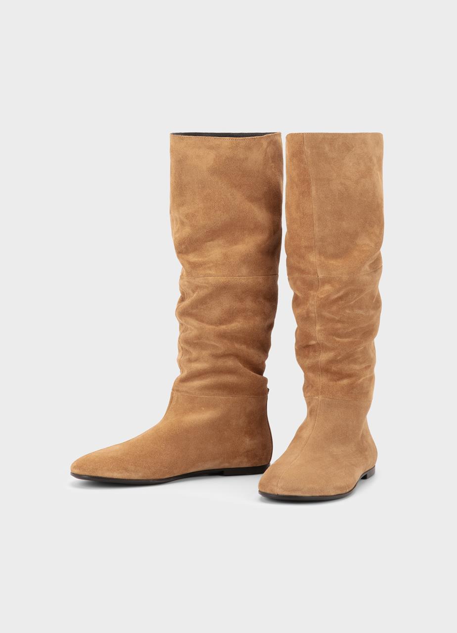 Aleya hohe stiefel Beiges, Veloursleder
