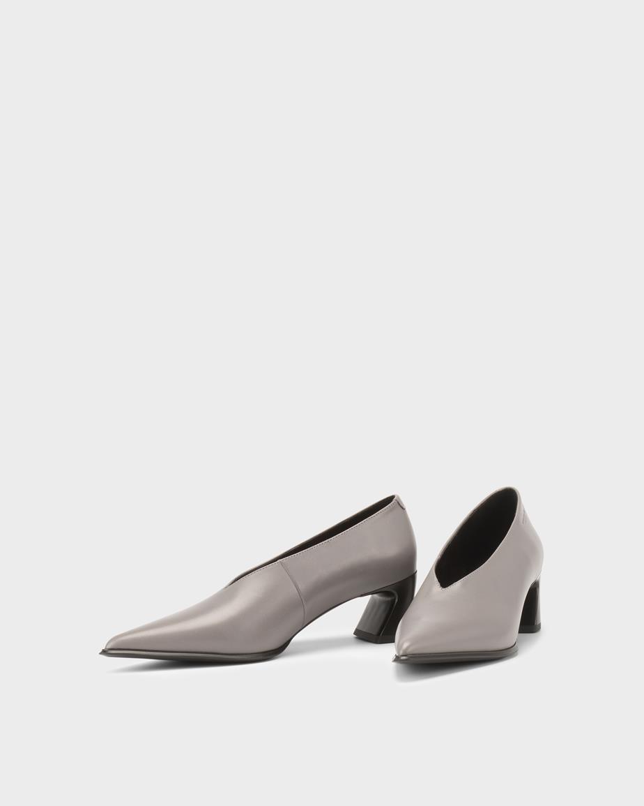 Ilona pantofi cu toc Gri Deschis, Piele