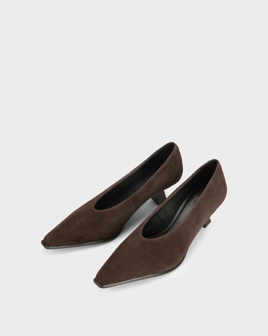 Elly pumps Dunkelbraun, Veloursleder