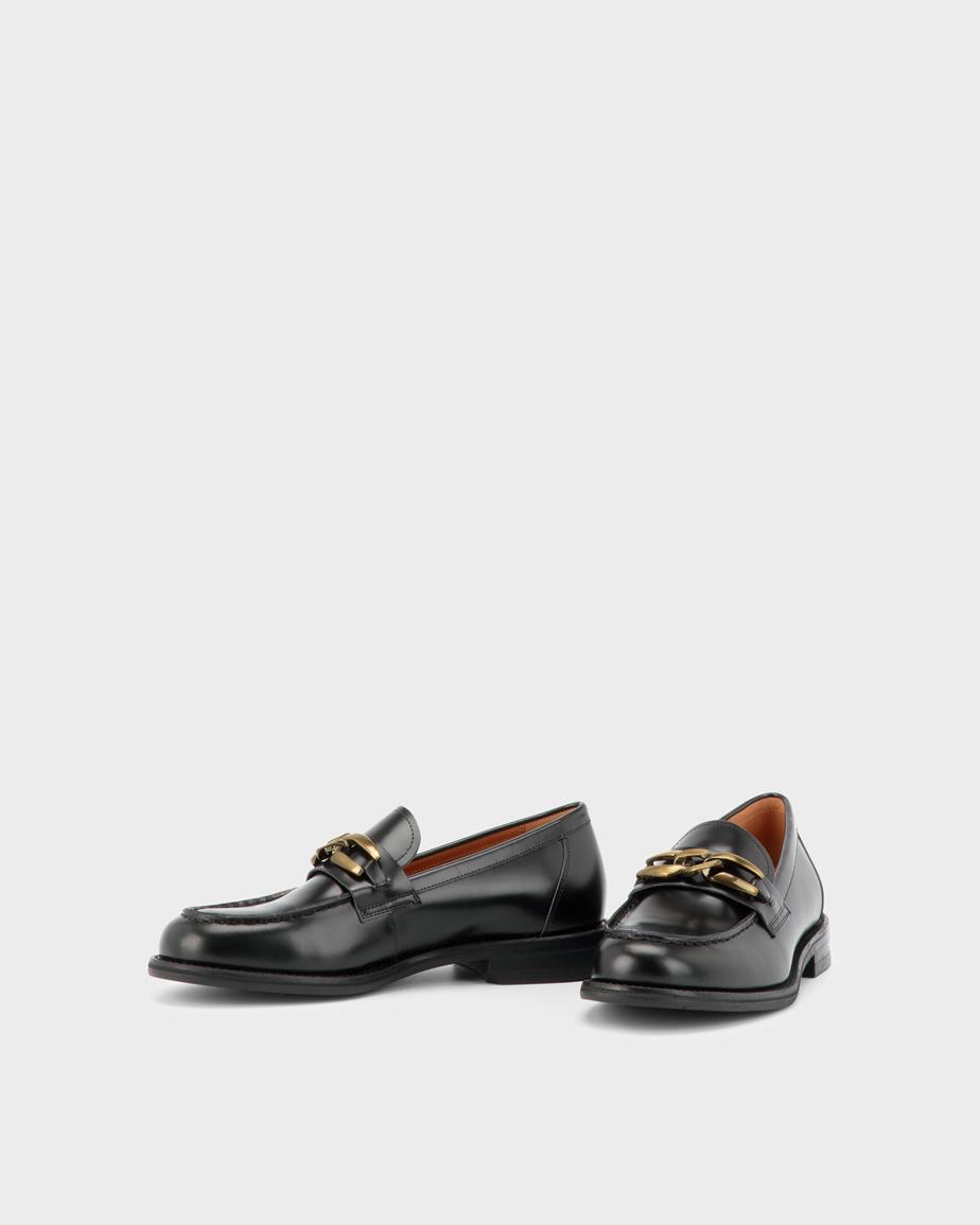 Linn loafer Schwarzes, Poliertes Leder