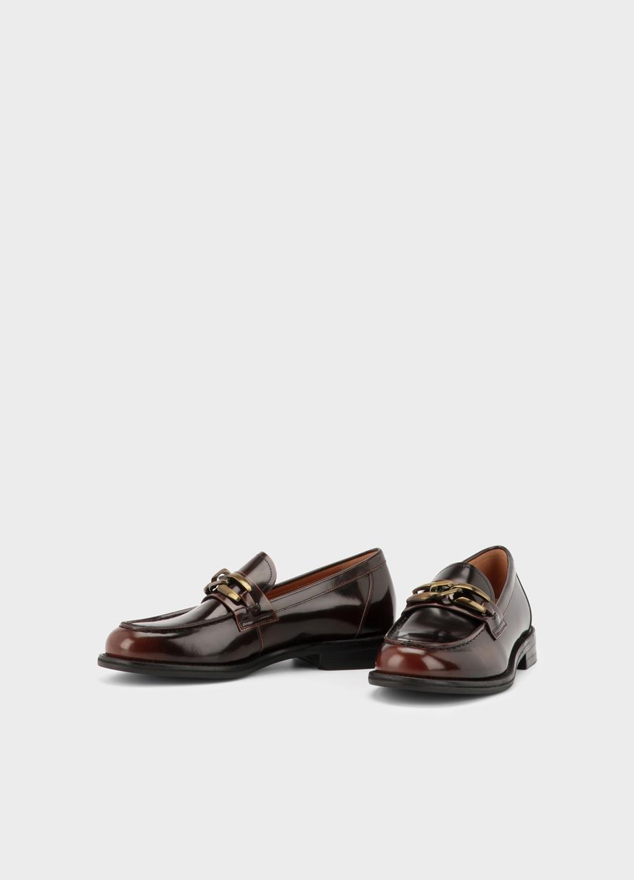 Linn loafer Brun, Polert Skinn