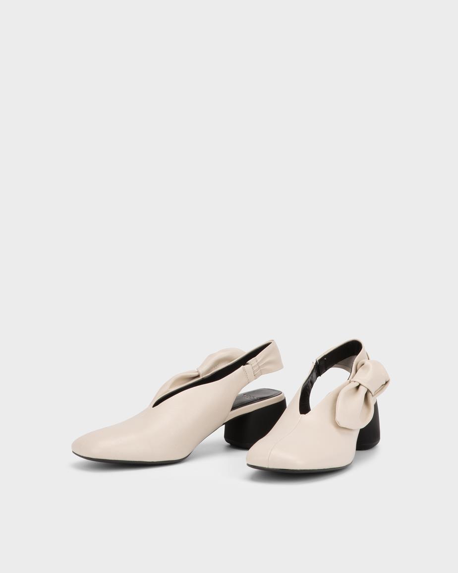 Livia pantofi cu toc Bej, Piele