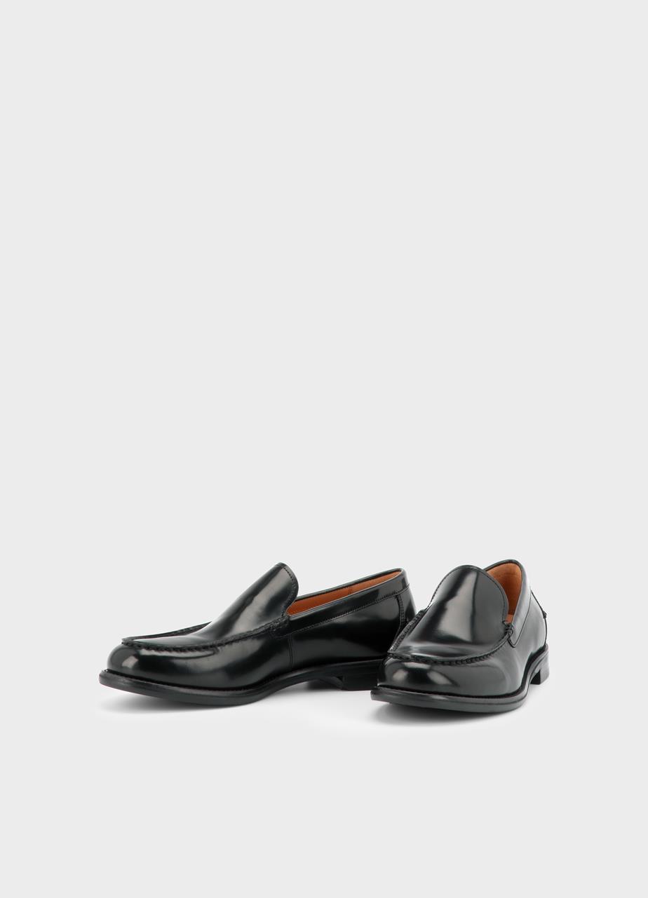Steven mocassins Noir, Cuir Glacé