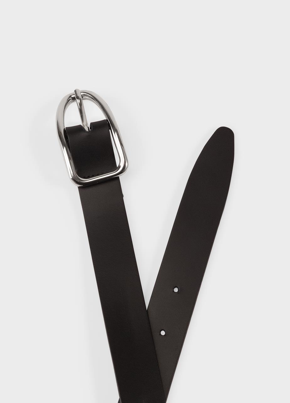 Everyday leather belt Black leather