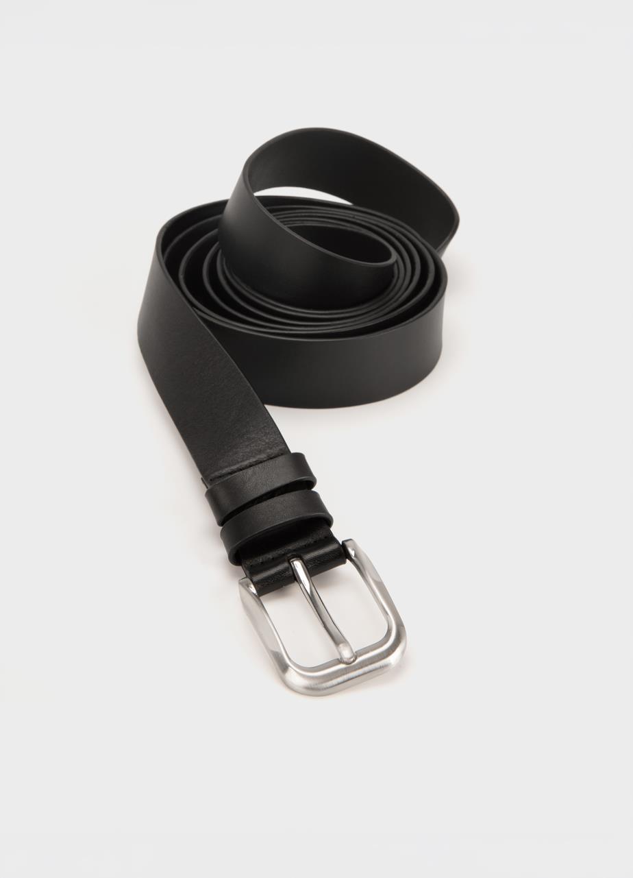 Double wrap belt Zwart, Leer