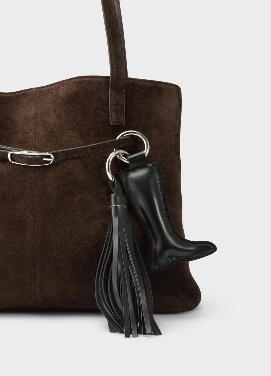 Blanca bag charm ΜΑΎΡΟ ΔΕΡΜΑ